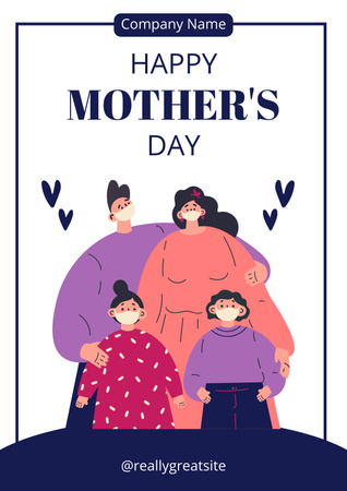 Mother's Day Celebration with Family Poster Design Template
