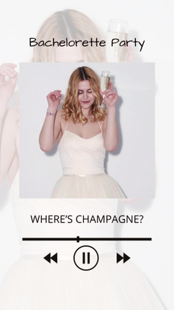 Template di design Annuncio di addio al nubilato con canzone sullo champagne TikTok Video