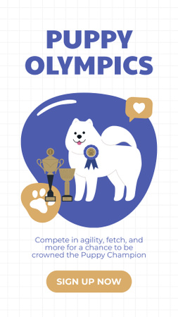 Designvorlage Preisgekrönter Hund bei Haustierwettbewerben für Instagram Video Story