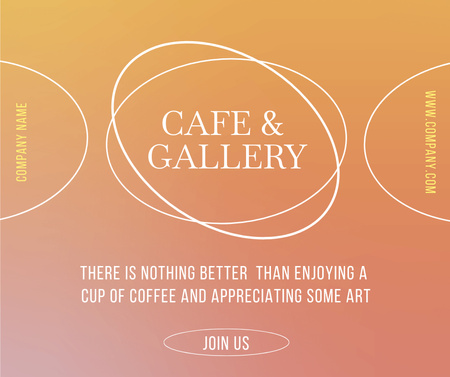 Template di design cafe promozione con galleria sul gradiente Facebook