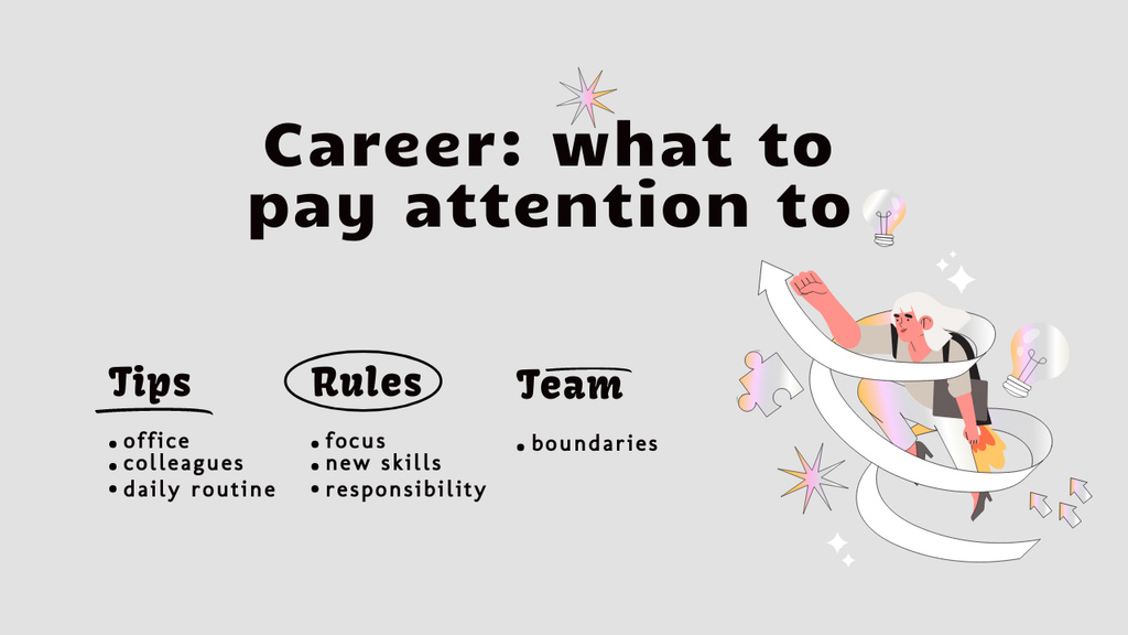 Platilla de diseño Avoiding Career Mistakes Tips And Paying Attention To Rules Mind Map