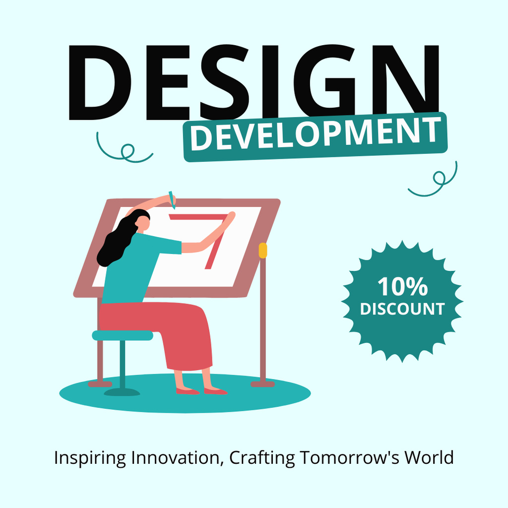 Discount Offer on Design Development with Woman Architect Instagram Design Template