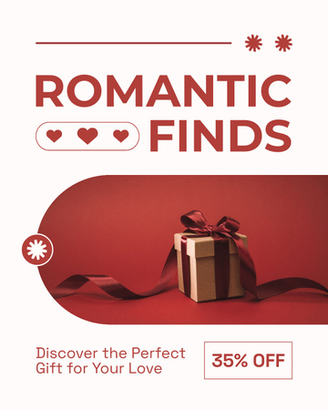 Modèle de visuel Cadeaux remarquables pour les amoureux à prix réduit pour la Saint-Valentin - Instagram Post Vertical