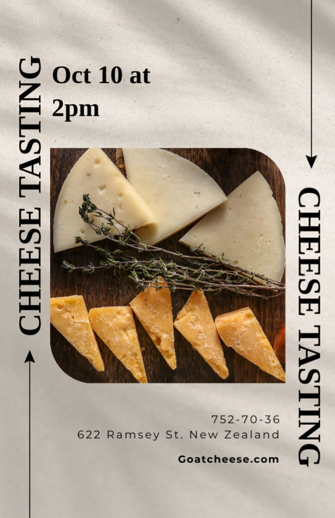 Ontwerpsjabloon van Invitation 5.5x8.5in van Rare Cheese Tasting Event