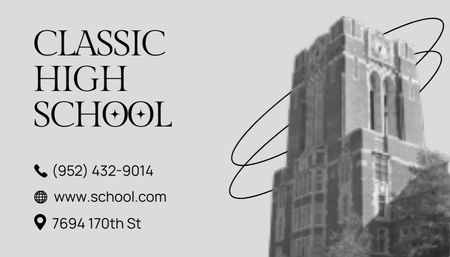 Advertisement for Classical High School Business Card US Design Template