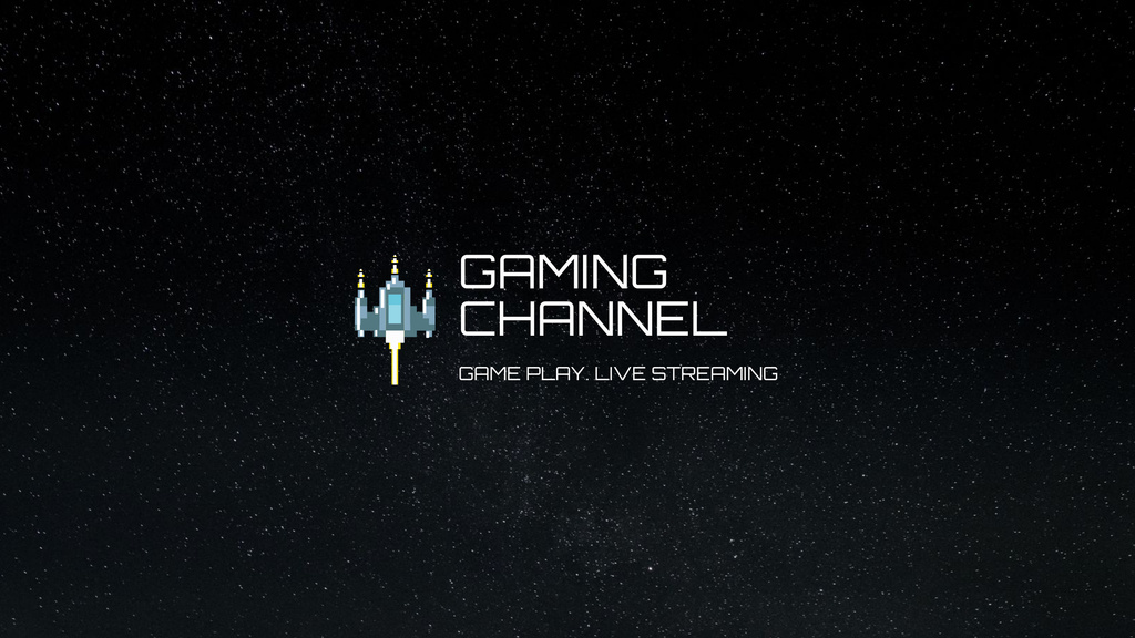 Plantilla de diseño de Game Play Live Streaming with Stars on Sky Youtube 