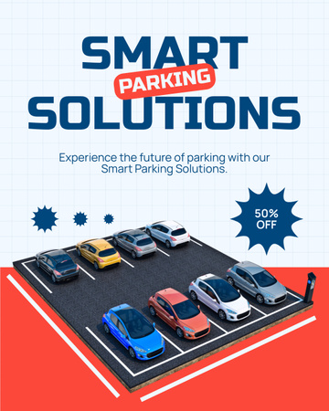 Ontwerpsjabloon van Instagram Post Vertical van Offering Smart Parking Experience for Cars
