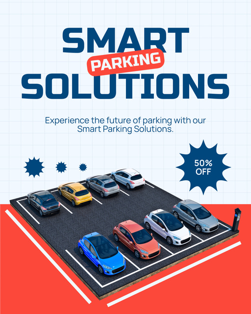 Plantilla de diseño de Offering Smart Parking Experience for Cars Instagram Post Vertical 