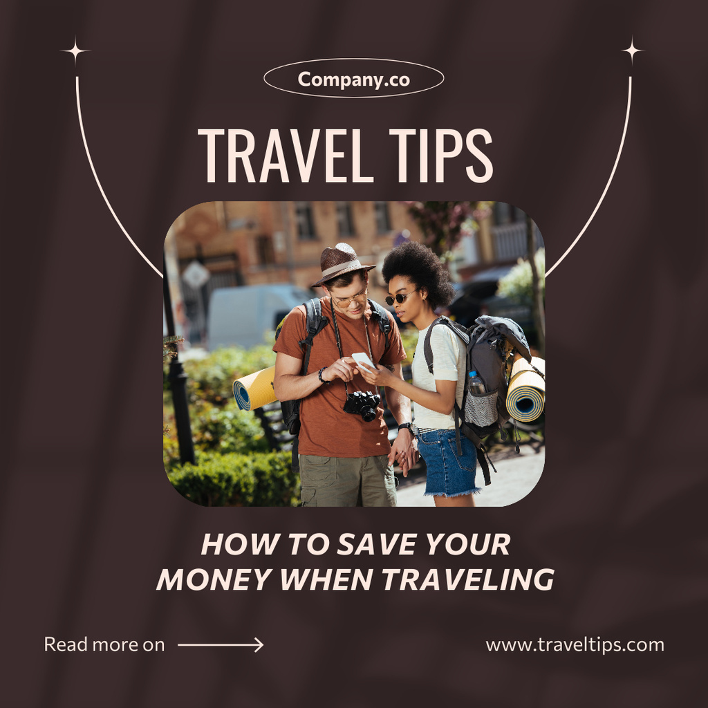 Travel Tips with Tourists in Town Instagram Modelo de Design