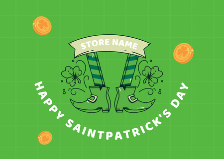 Happy St. Patrick's Day in Green Card Design Template