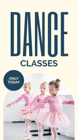 Dance Classes Ad with Cute Little Girls Instagram Story Design Template