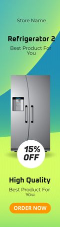 Platilla de diseño High Quality Refrigerator Discount Announcement Skyscraper
