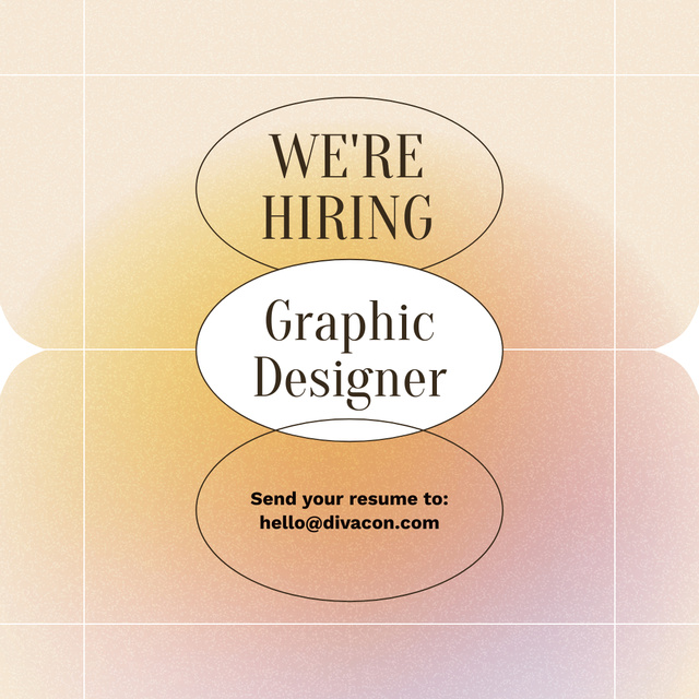 Graphic designer job offer peach gradient Instagram – шаблон для дизайна