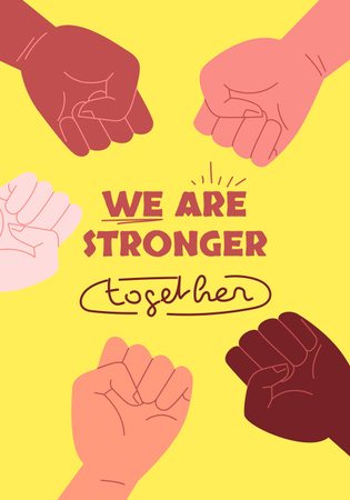 We Are Standing Together against Racism Poster 28x40in Design Template