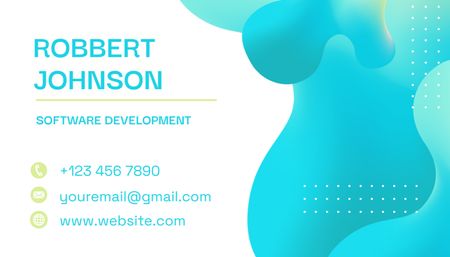 Agency on Services of Software Development Business Card US Design Template