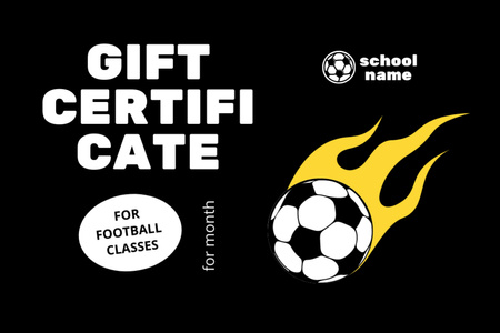 Football Classes Ad Gift Certificate – шаблон для дизайна