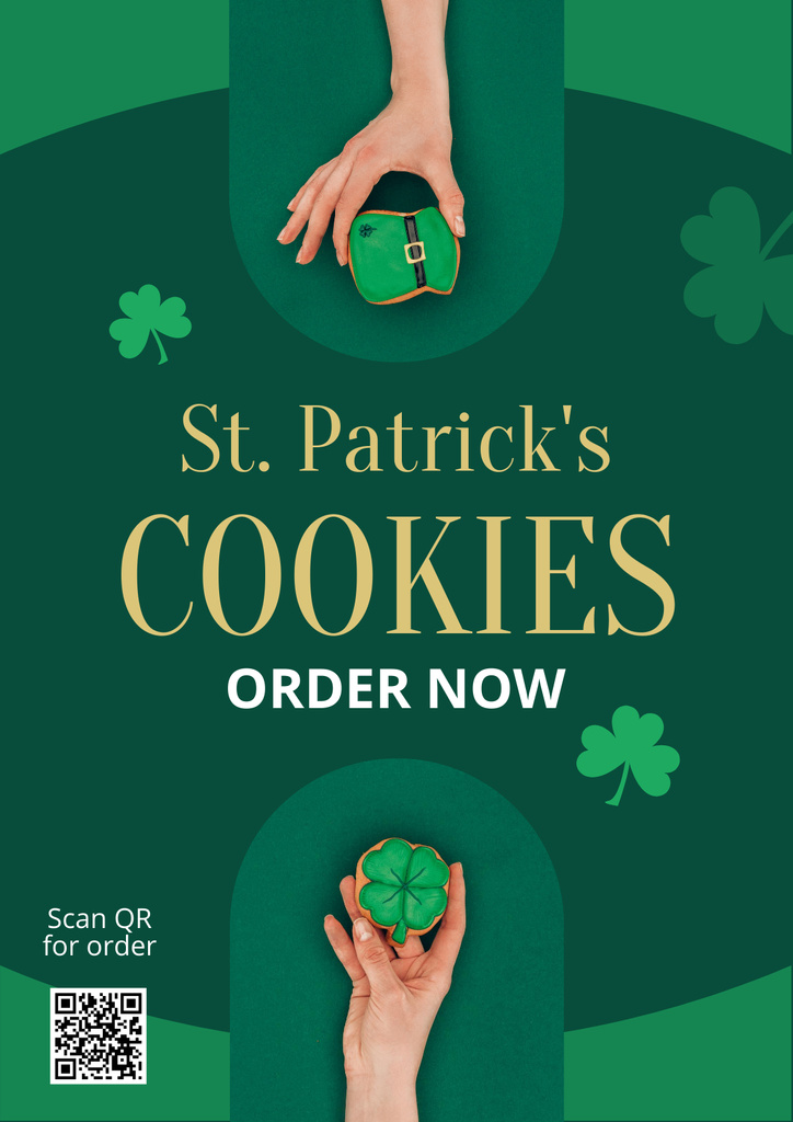 St. Patrick's Day Cookie Sale Announcement Poster Design Template
