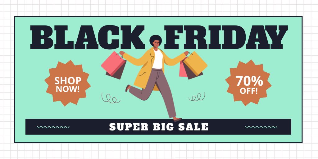 Black Friday Discounts and Deals Twitter Design Template