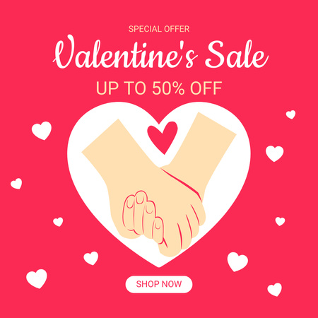 Offer Discounts for Valentine's Day Instagram AD Design Template