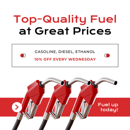 Heti akciós ajánlat prémium minőségű üzemanyagra Instagram tervezősablon