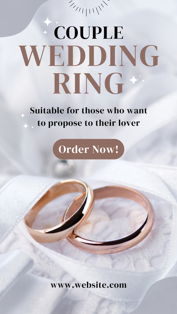 Proposal for Ordering Gold Wedding Rings Instagram Story Modelo de Design