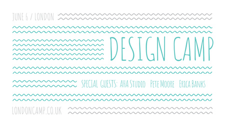 Design camp announcement on Blue waves Title 1680x945px Design Template
