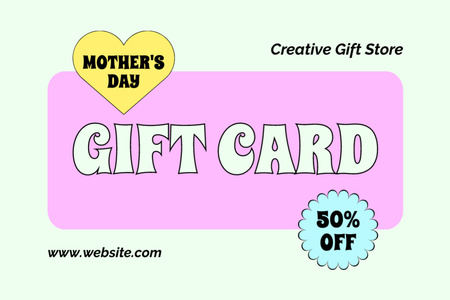 Discount in Gift Store on Mother's Day Gift Certificate Design Template