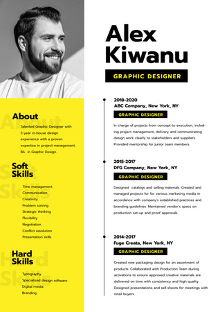 szakmai tervezői készségek és tapasztalat Resume tervezősablon