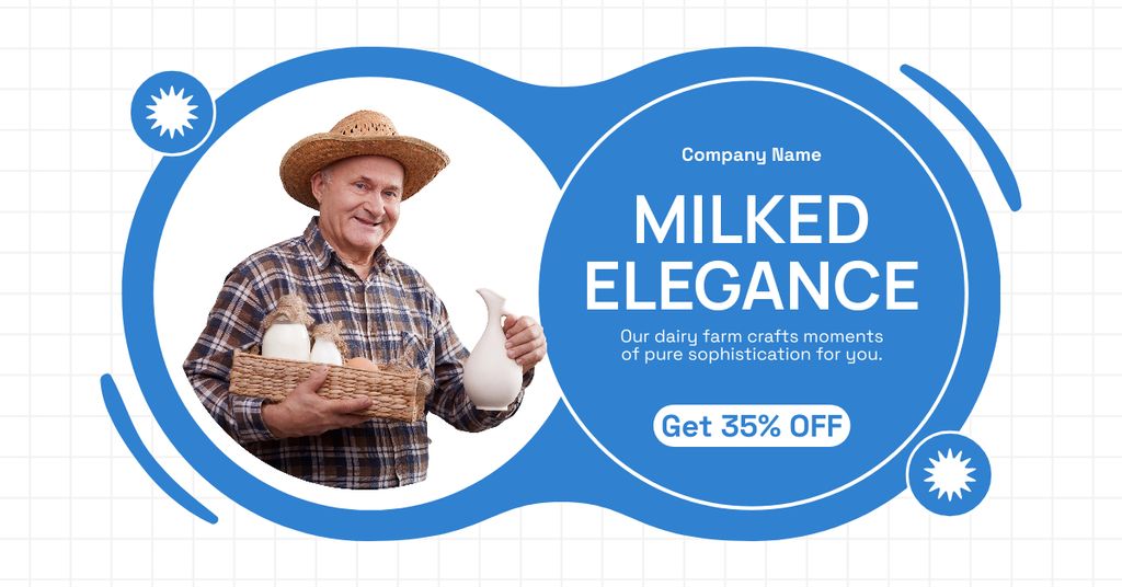 Fresh Dairy Produced at Farms Facebook AD Design Template