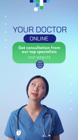 Modèle de visuel Offre de consultations en ligne de médecins et de spécialistes - TikTok Video