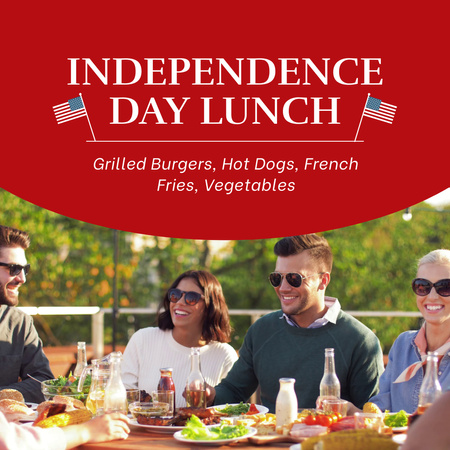 Company of Youth at Independence Day Lunch USA Animated Post Design Template