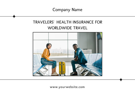 International Insurance Company Ad with Couple Flyer A6 Horizontal Design Template