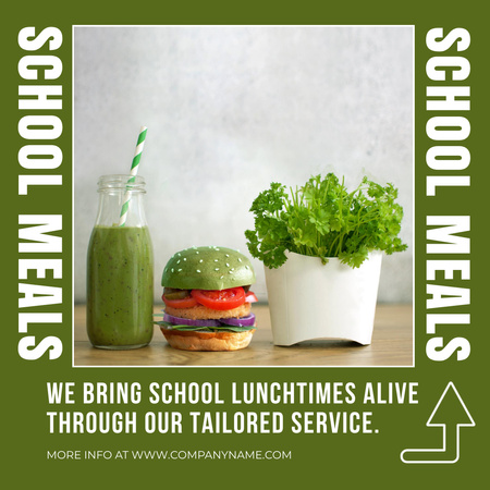 School Food Ad Animated Post Design Template