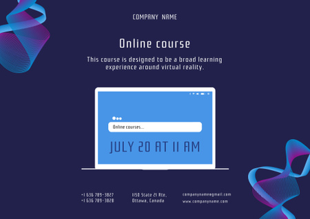 Online Courses Ad Poster B2 Horizontal Design Template