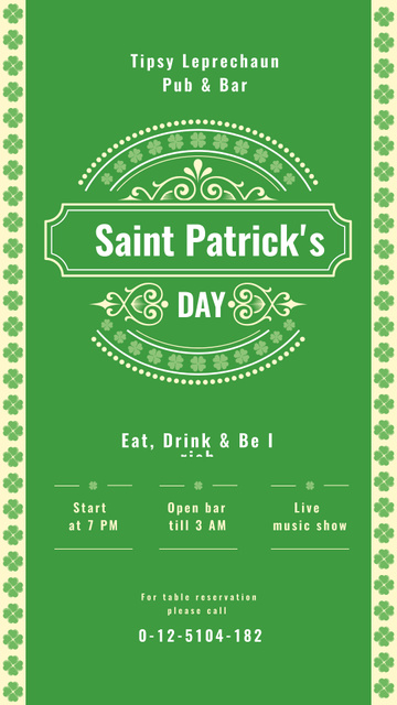 Saint Patrick's Day card Instagram Story Design Template