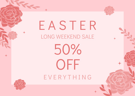 Template di design Easter Weekend Sale Announcement Card