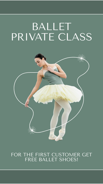 Ad of Private Ballet Classes Instagram Story Modelo de Design