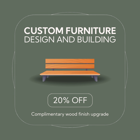 Wooden Funriture Design And Crafting Service With Discounts Animated Post Design Template