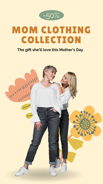 Clothes Collection For Moms On Mother's Day Instagram Video Story Modelo de Design