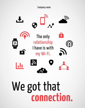 Wi-Fi Sign and Icons Poster 22x28in Design Template