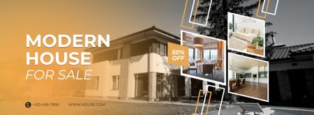 Template di design Modern House For Sale Facebook cover