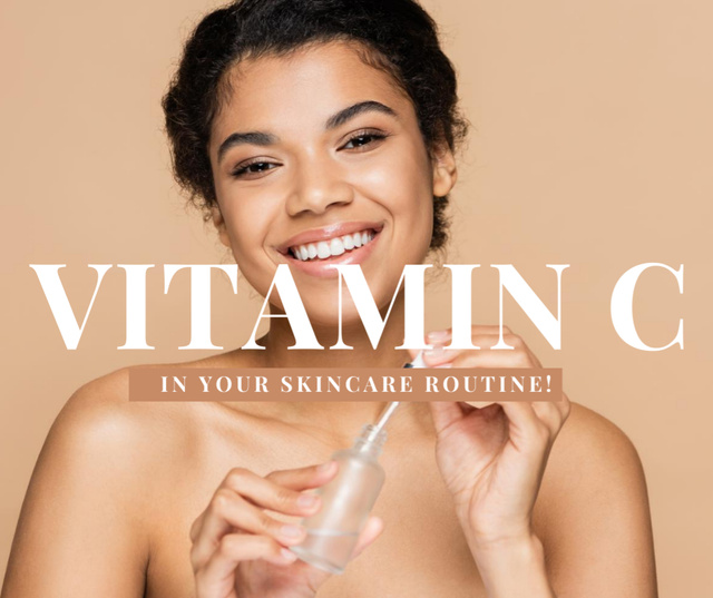 Skincare Offer with Smiling Girl Facebook Design Template