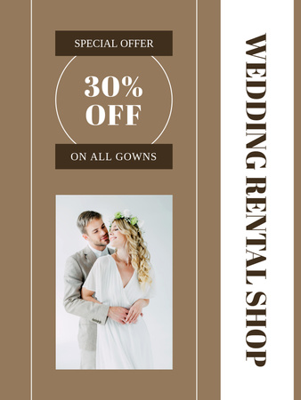 Platilla de diseño Bridal Gowns Rental Shop Ad Poster US