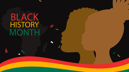 Observância do Mês da História Negra e confetes coloridos Zoom Background Modelo de Design