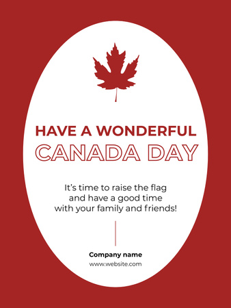 Modèle de visuel Happy Canada Day Wishes - Poster US