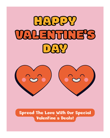 Ontwerpsjabloon van Instagram Post Vertical van Valentijnsdag Gefeliciteerd met slogan en harten