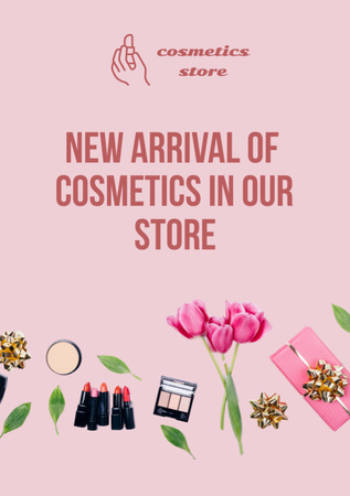 New Collection of Cosmetics Promotion Flyer A7 – шаблон для дизайна
