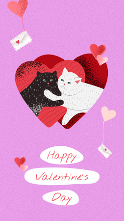 Cute Valentine's Day Holiday Greeting Instagram Story Design Template