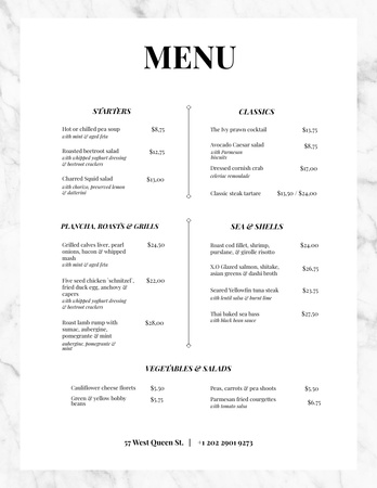 Platilla de diseño Restaurant Tasty Meals List Menu 8.5x11in