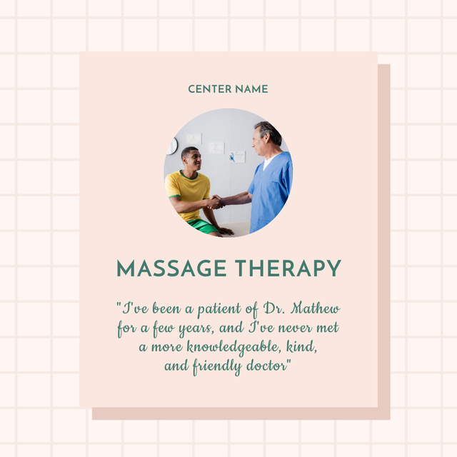 Szablon projektu Review about Massage Therapy Instagram